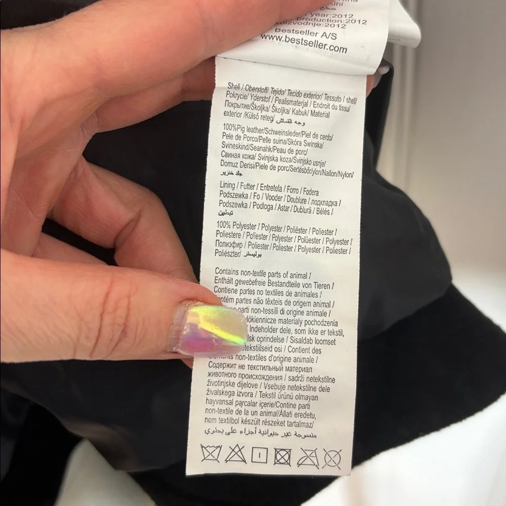 VERO MODA “Siri” Suede Moto Jacket – Black (Size L) - Picture 10 of 10